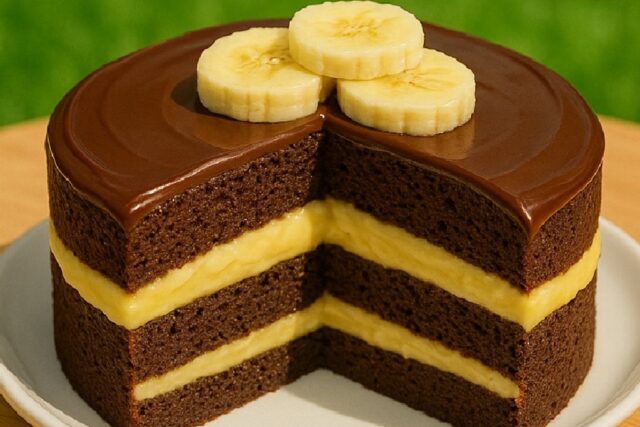 Indulgent Chocolate Banana Layer Cake Recipe