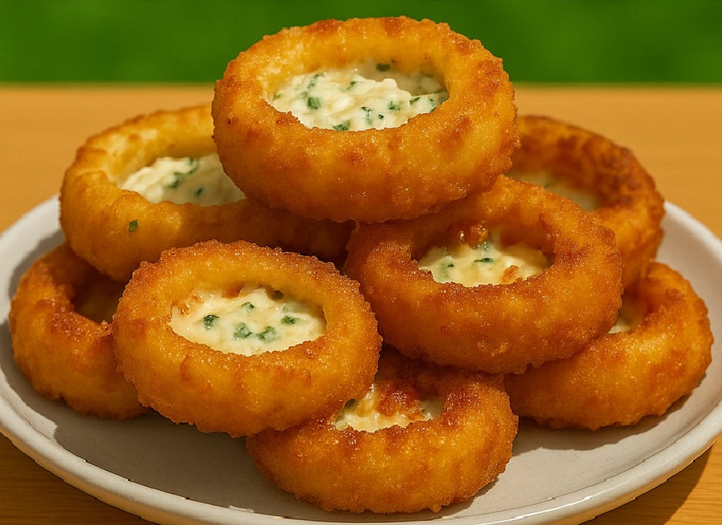 Jalapeño Popper Stuffed Onion Rings