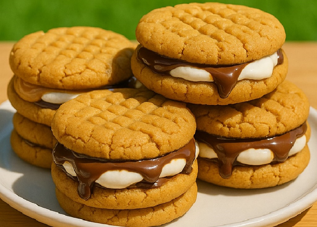Peanut Butter S’mores Sandwich Cookies