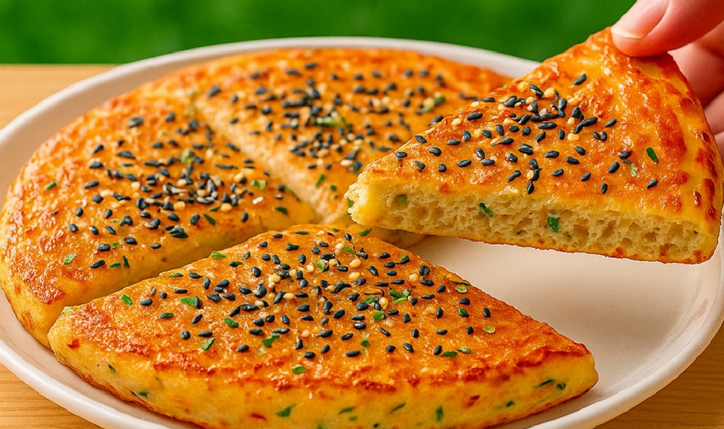 Savory Oatmeal Breakfast Flatbread with Tuna and Mozzarella