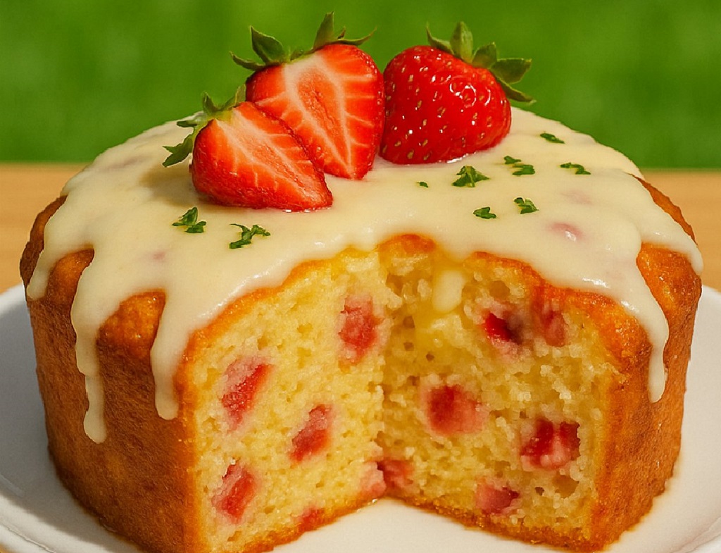 Strawberry Cream Cheese Pound Cake