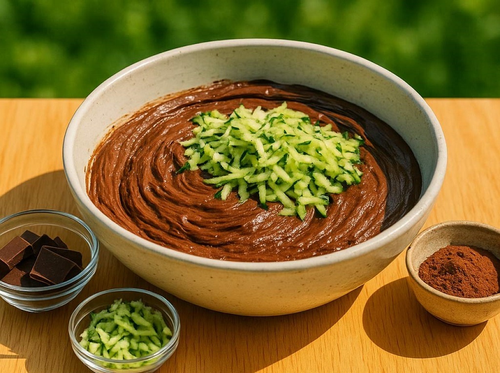 Fudgy double layer chocolate zucchini cake with chocolate frosting